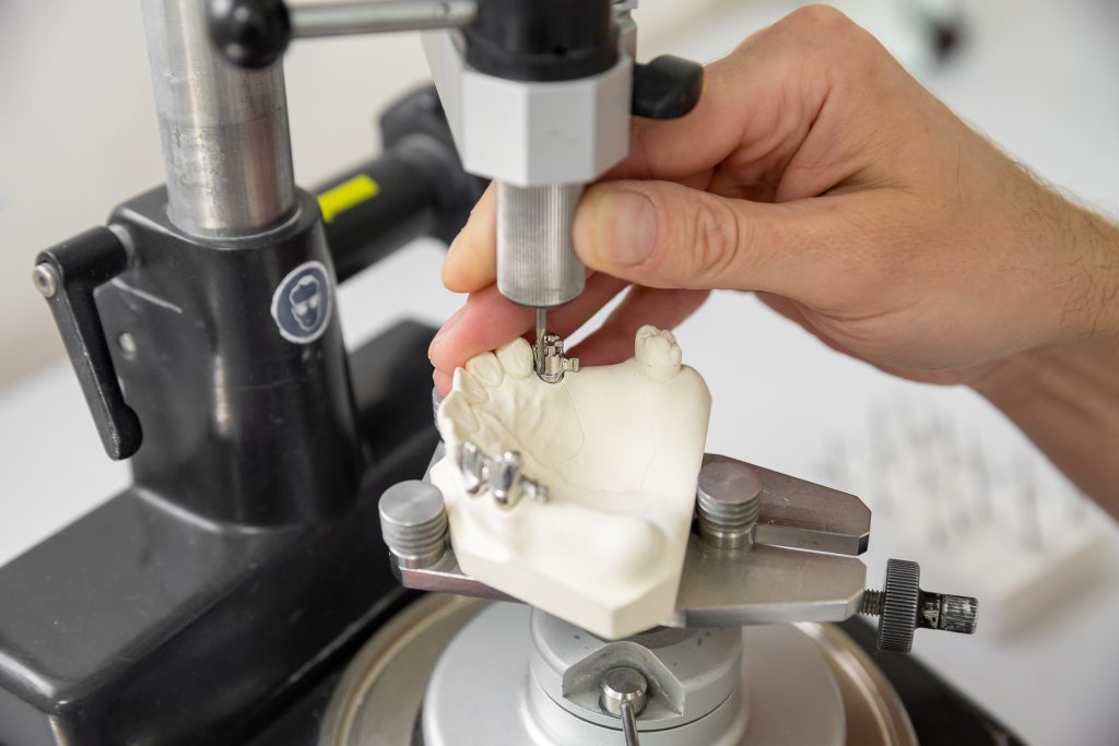 metal blank in the process of manufacturing dentures