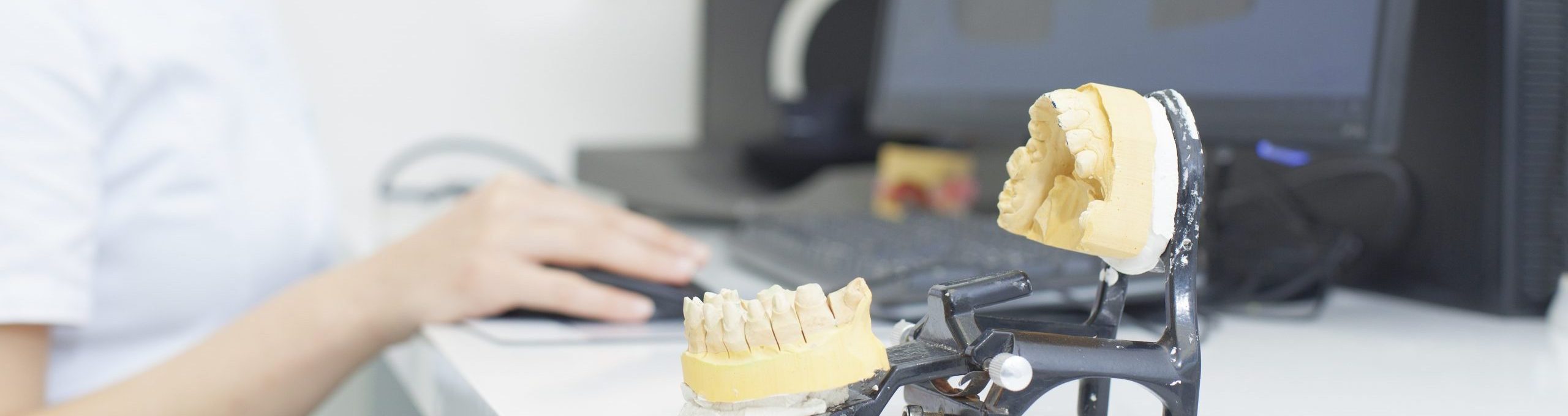 close up of 3d scanning and printing of dental prosthesis